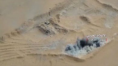 Aerial view of the Attack nearT2 pumping station in Syria
