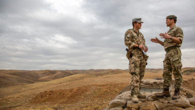 General Felix Gedney reviews coalition training in Iraq
