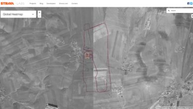Strava heatmap of Sarrin air base, Syria
