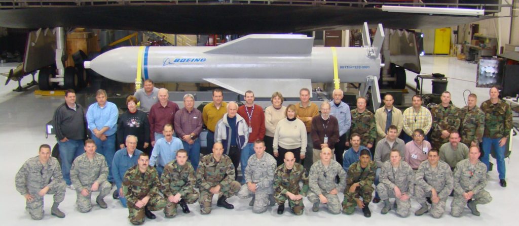 GBU-57 Massive Ordnance Penetrator bomb mock-up