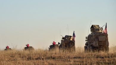 Turkish and US military vehicles apparently near Manbij, Syria