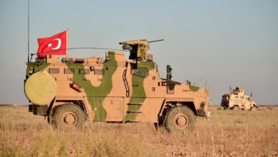 Turkish and US military vehicles apparently near Manbij, Syria