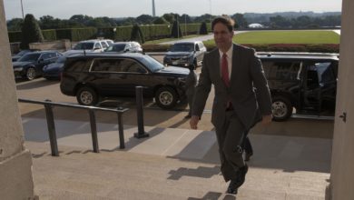 Acting US Defense Secretary Mark Esper arrives at the Pentagon