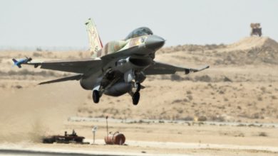 An Israeli warplane takes off