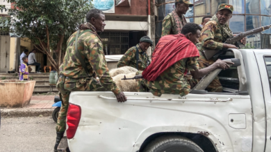 Members of an Amhara armed group who fight alongside federal and regional forces against fighters from the northern region of Tigray