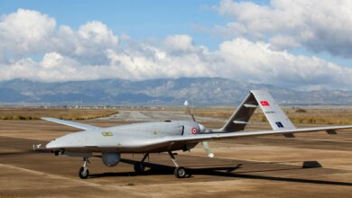 Bayraktar TB2 drone at the Geçitkale military air base in the Turkish Republic of Northern Cyprus, December 16, 2019