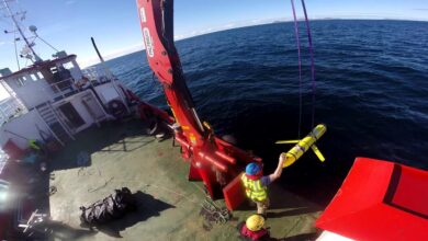 Photo of an ocean glider unmanned underwater vehicle