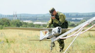 Orlan10 unmanned aerial vehicle.