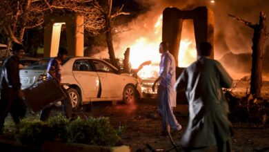 Aftermath of blast at Pakistan hotel
