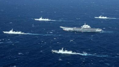 Chinese ships in the South China Sea.