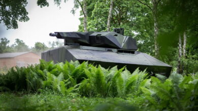 tank behind grasses