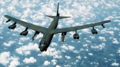 A B-52H strategic bomber equipped with the AGM-86 variant Air-Launched Cruise Missile