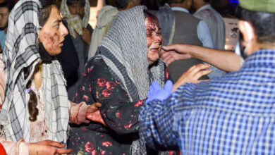 Wounded Afghans at the Kabul airport