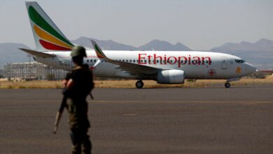An Ethiopian Airlines Boeing 737-760 aircraft