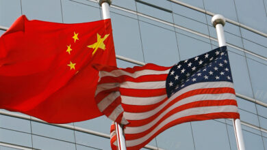 China and US Flags