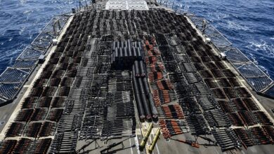 A vessel with weapons
