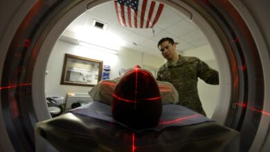 Air Force Senior Airman a service member for a CT scan