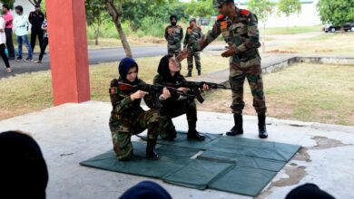 Afghan army cadets during a practice session in India