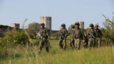 Swedish military patrolling