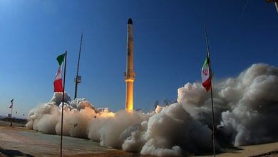 A photo released on February 1, 2021, shows Iran's newest satellite-carrying rocket, called 'Zuljanah.' launched at an undisclosed location