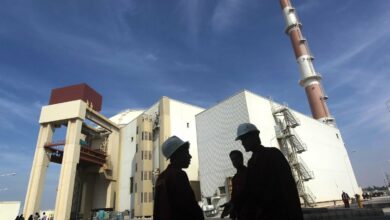 The reactor building at the Russian-built Bushehr nuclear power plant located 1,200 kilometers south of Tehran, Iran