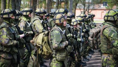 Participants attending a training course at the Santahamina military base in Helsinki
