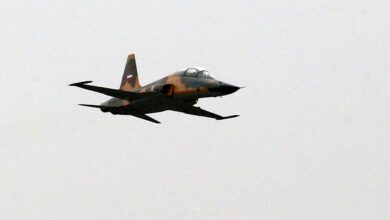 An Iranian HESA Kowsar is seen during flight