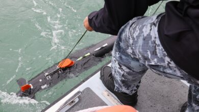 Underwater mine-hunting drone.