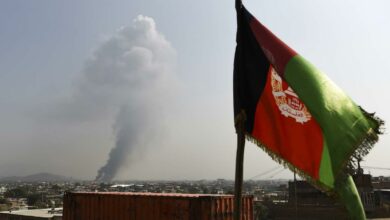 Smoke over Kabul after an explosion.