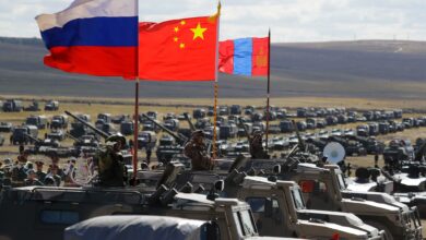 Russian, Chinese, and Mongolian troops gather at the end of the Vostok-2018 exercises