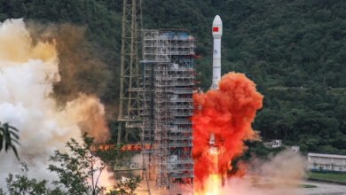 A Long March 3B rocket carrying the Beidou-3GEO3 satellite lifts off from the Xichang Satellite Launch Center in China