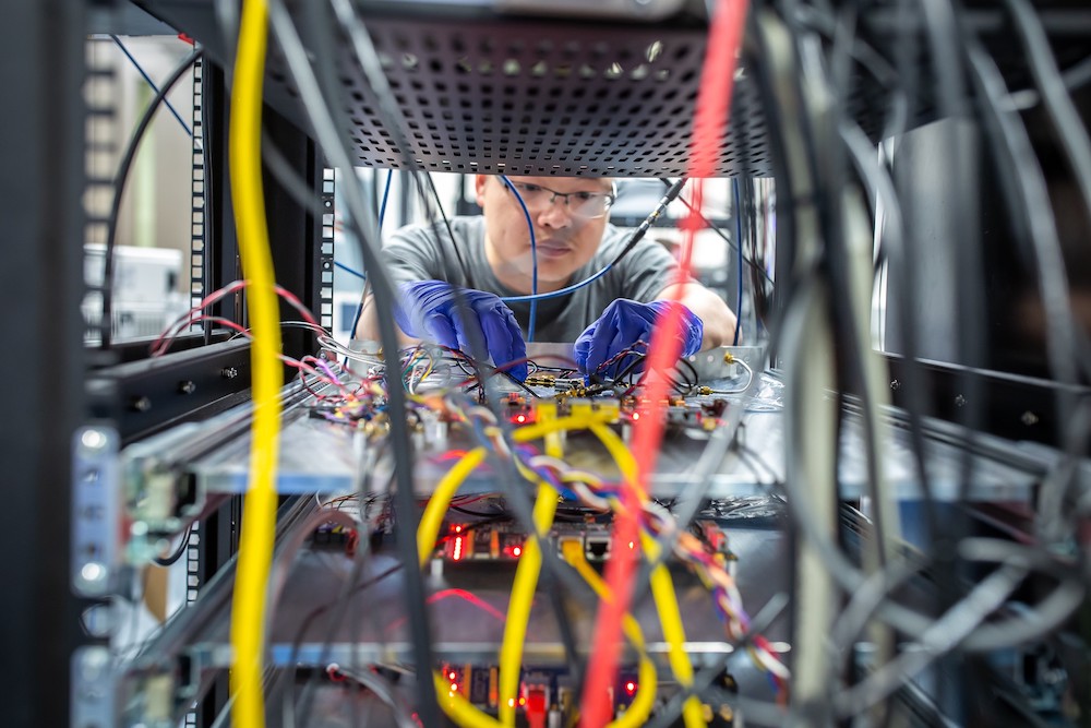 Army-funded research sends entangled qubit states through a communication cable linking one quantum network node to a second node