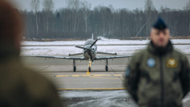 Latvian Air Force's Pelegrin Tarragon trainer aircraft