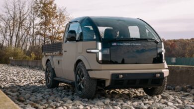 Electric-powered light tactical vehicle (LTV).