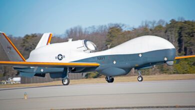 The MQ-4C Triton prepares for flight Jan. 25 at Patuxent River, Md.