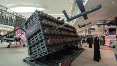 Hunter 2-S loitering munition displayed at IDEX 2023