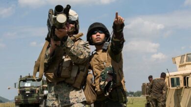 Philippine and US Marines during a surface-to-air missile simulation as part of exercise Kamandag joint exercises