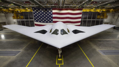The B-21 Raider was unveiled to the public at a ceremony Dec. 2, 2022 in Palmdale, Calif. The B-21 will provide survivable, long-range, penetrating strike capabilities to deter aggression and strategic attacks against the United States, allies, and partners. (U.S. Air Force photo)