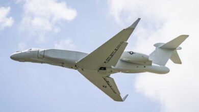 EC-37B Compass Call Cross Deck electronic warfare aircraft