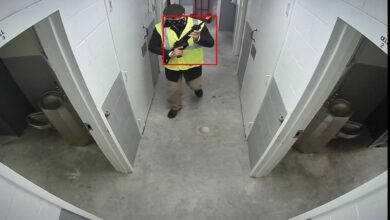 A computer image demonstrates the capabilities of Zero Eyes, a new artificial intelligence software designed to detect and alert the presence of firearms, at Tyndall Air Force Base, Florida, Jan. 28, 2022. Tyndall implemented the software in early 2022 and it currently remains in the testing and evaluating stage. (Courtesy photo)