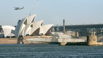 The Independence variant litoral combat ship USS Canberra (LC30) arrives in Sydney, Australia July 18, 2023. The ship will be commissioned July 22 in Sydney. Australia welcomed the USS Canberra to Sydney Harbor, with HMAS Canberra guiding the Independence-variant littoral combat ship to berth alongside Fleet Base East ahead of the formal commissioning on July 22. The crew of HMAS Canberra and USS Canberra will focus on joint activities during the commissioning week, including playing sport, ship tours and sharing their countries’ culture and traditions. This ceremonial commissioning emphasizes the more than 100 years of mateship built on friendship, history, democracy, and respect. The two countries have fought side-by-side in every major conflict since World War 1. Canberra’s namesake is a reminder of the shared responsibility the U.S. and Australia have to each other as allies.