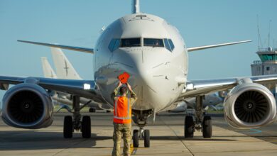 Royal New Zealand Air Force's fourth P-8A Poseidon maritime patrol aircraft arrives at Ohakea. Photo: New Zealand Ministry of Defence
