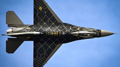 U.S. Air Force Capt. Aimee “Rebel” Fiedler, F-16 Viper Demonstration Team commander and pilot, performs aerial maneuvers during F-AIR Colombia International Aeronautics and Space Fair at José María Córdova Airport in Rionegro, Colombia, July 14, 2023. F-AIR showcases longstanding partnership and friendship the U.S. Air Force, U.S. Space Force, U.S. Southern Command and U.S. Space Command has with Colombia and throughout Latin America. (U.S. Air Force photo by Staff Sgt. Madeline Herzog)