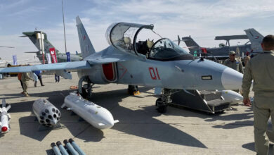 A Russian Yakovlev Yak-130 trainer