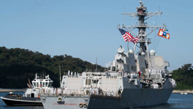The Arleigh Burke-class guided-missile destroyer USS Ralph Johnson
