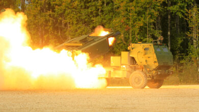 U.S. Soldiers assigned to 3rd Battalion, 27th Field Artillery Regiment, 18th Field Artillery Brigade, 82nd Airborne Division, supporting 3rd Infantry Division, demonstrate M142 High Mobility Artillery Rocket System (HIMARS) operations to multinational troops comprising NATO’s enhanced Forward Presence Battle Group Estonia during a live-fire exercise at Central Training Area​, Estonia, Sept. 27, 2023. The 3rd Infantry Division’s mission in Europe is to engage in multinational training and exercises across the continent, working alongside NATO allies and regional security partners to provide combat-credible forces to V Corps, America’s forward deployed corps in Europe. (U.S. Army photo by Sgt. Cesar Salazar Jr.)