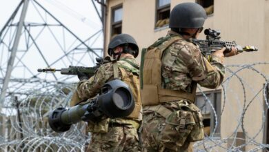 Ukraine soldiers training in the UK