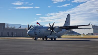 Slovenia's first C-27J Spartan military transport aircraft.