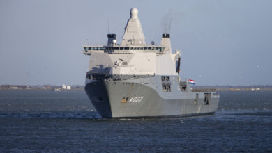 HNLMS Karel Doorman logistics support ship.