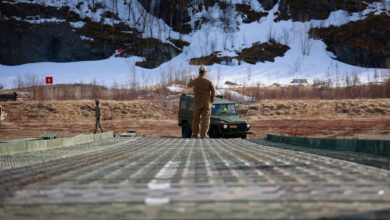 U.S. Navy Petty Officer 3rd Class Noah Sago, builder, Naval Mobile Construction Battalion 11, guides a Mercedes-Benz 240 GD across a medium girder bridge in Evenes, Norway, on April 26, 2024. As a part of DEFENDER 24, the U.S. Navy, U.S. Army, and Norwegian army stood up a medium girder bridge for the first time in Norway to test its functionality. Military exercises involving Allies and partner nations in the European theater remain an integral part of demonstrating readiness, interoperability, and capability. DEFENDER is the Dynamic Employment of Forces to Europe for NATO Deterrence and Enhanced Readiness, and is a U.S. European Command scheduled, U.S. Army Europe and Africa conducted exercise that consists of Saber Strike, Immediate Response, and Swift Response. DEFENDER 24 is linked to NATO’s Steadfast Defender exercise, and DoD’s Large Scale Global Exercise, taking place from 28 March to 31 May. DEFENDER 24 is the largest U.S. Army exercise in Europe and includes more than 17,000 U.S. and 23,000 multinational service members from more than 20 Allied and partner nations, including Croatia, Czechia, Denmark, Estonia, Finland, France, Germany, Georgia, Hungary, Italy, Latvia, Lithuania, Moldova, Netherlands, North Macedonia, Norway, Poland, Romania, Slovakia, Spain, Sweden, and the United Kingdom. (U.S. Army photo by Spc. Samuel Signor)